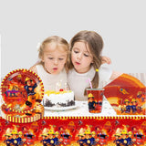 Set di stoviglie per feste a tema pompiere Decorazioni per feste di compleanno pompiere 61 pezzi per 20 ospiti