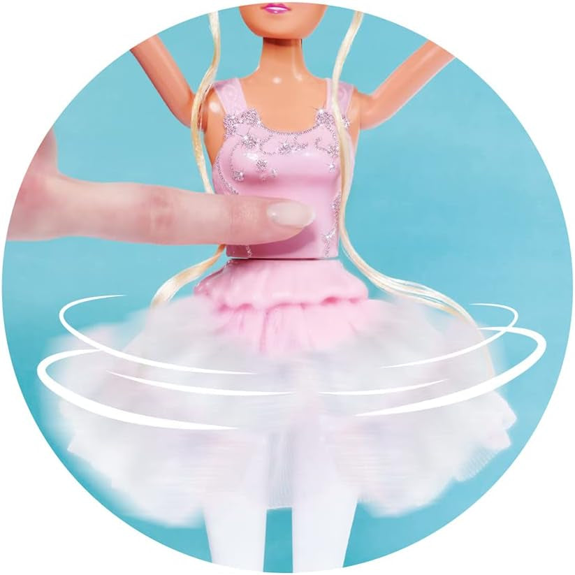 Simba 105733603 - Steffi Love Dancing Ballerina, Steffi come bambola ballerina con amico animale e gonna girevole, bambola da gioco 29 cm, da 3 anni