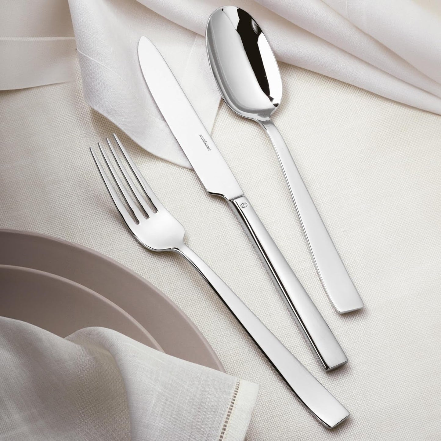 Sambonet 62512-83 Set Posate Piatte Monoblocco, 36 Pezzi, Acciaio Inox 18/10, Lavabili in Lavastoviglie Cucina Naty Shop