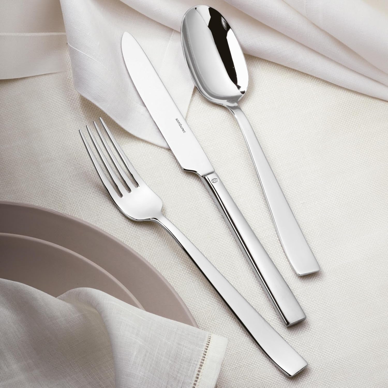 Sambonet 62512-83 Set Posate Piatte Monoblocco, 36 Pezzi, Acciaio Inox 18/10, Lavabili in Lavastoviglie Cucina Naty Shop