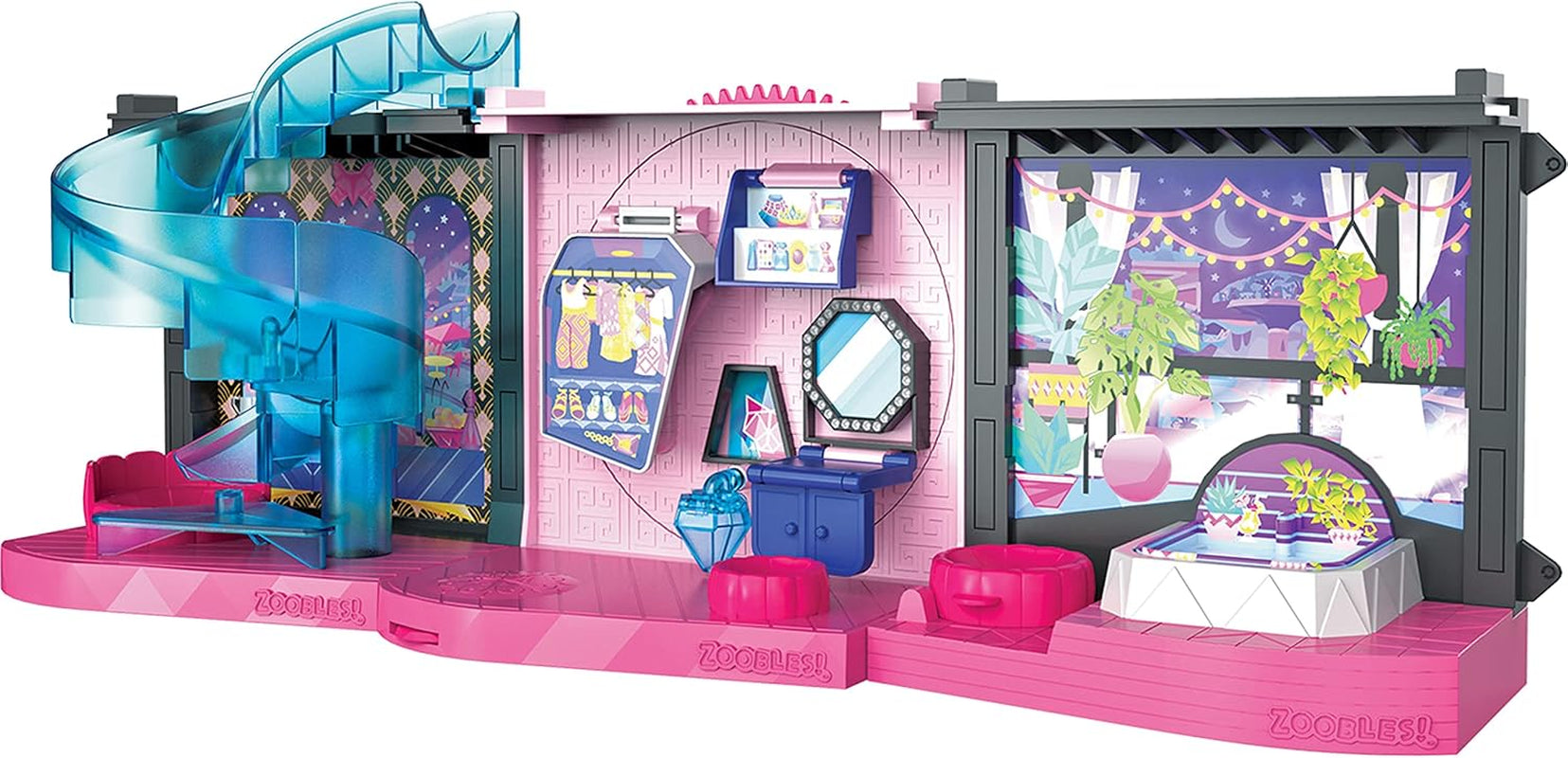 Zoobles Magic Mansion Casa da sogno trasformabile di 6 stanze, scivolo e accessori