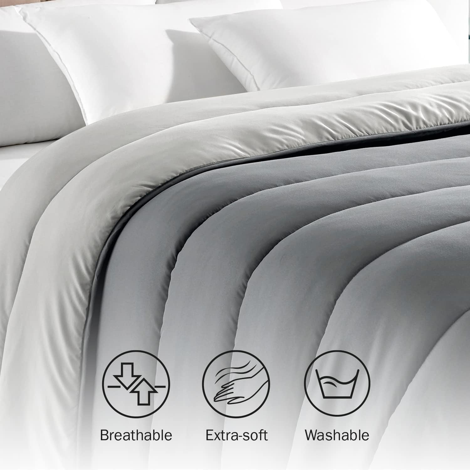Pikolin Home - Trapunta reversibile 300 G - Imbottitura nordica bicolore - Per letto 135 - Accogliente, calda, traspirante, giallo senape, 220 X 220 Cm Trapunte e trapunte Naty Shop