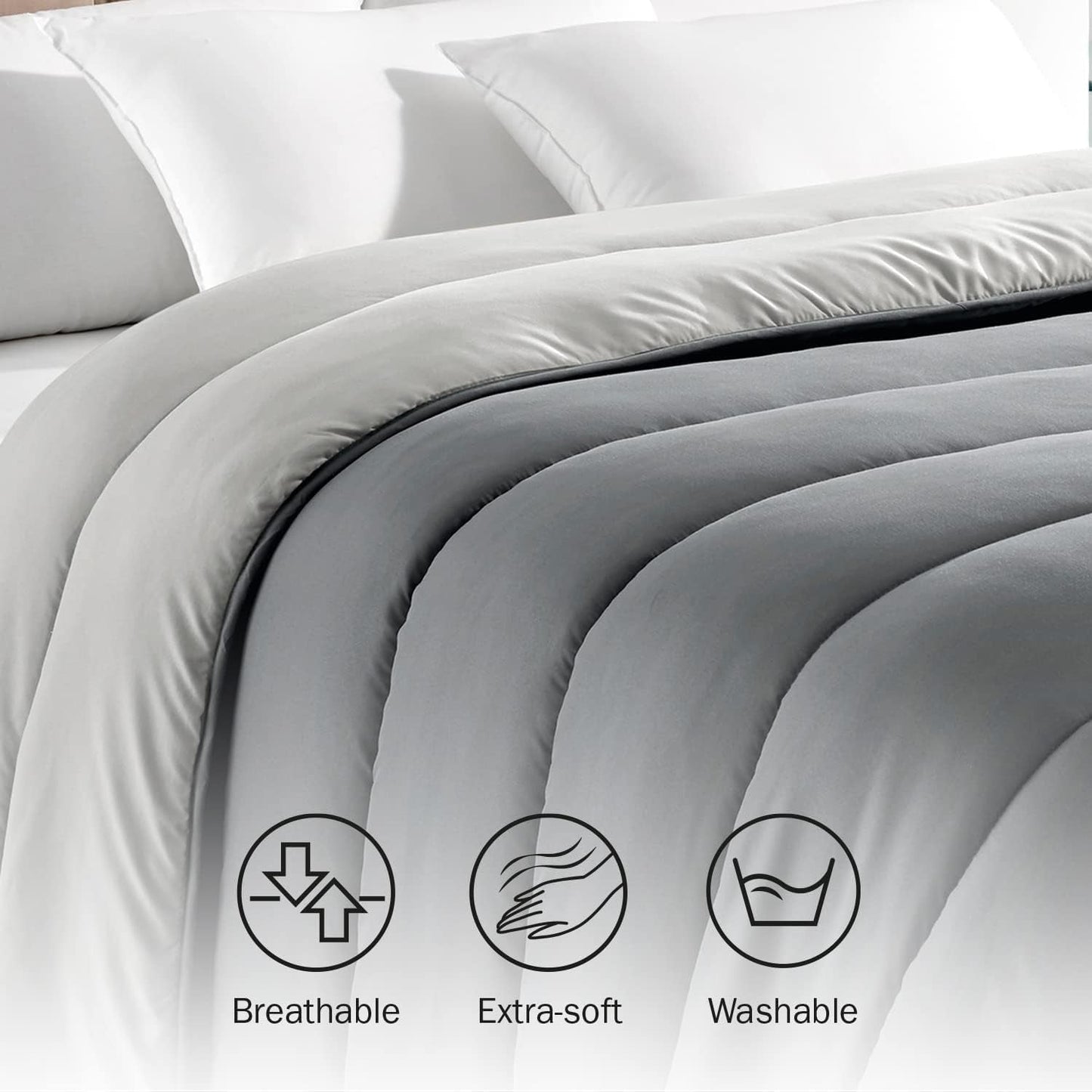 Pikolin Home - Trapunta reversibile 300 G - Imbottitura nordica bicolore - Per letto 150 - Accogliente, calda, traspirante, giallo senape, 240 X 220 Cm Trapunte e trapunte Naty Shop