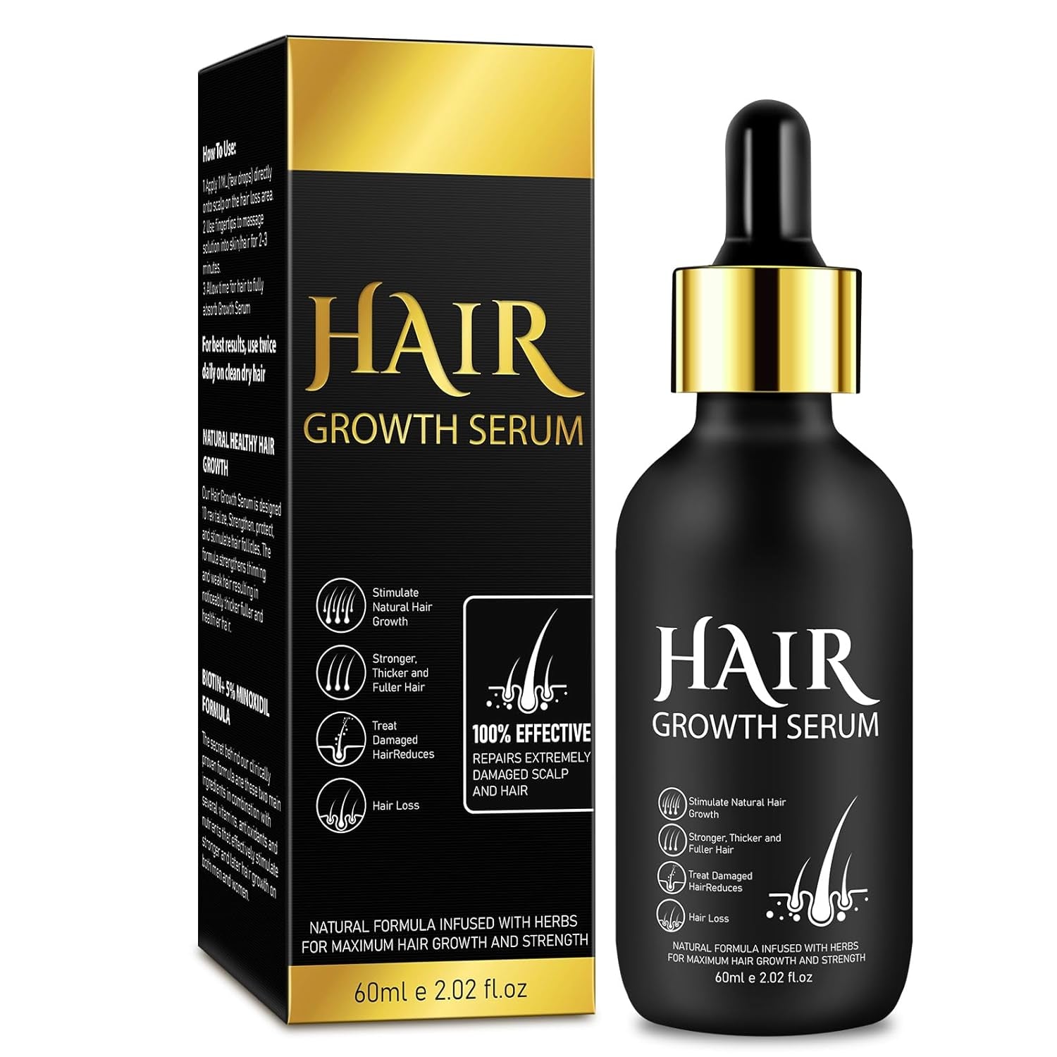 Olio biologico per la crescita dei capelli al 5% - Soluzione per uso esterno - Crescita e ispessimento dei capelli - Per perdita e diradamento dei capelli maschili - Riattiva i follicoli che si restringono - Dispenser a pompa di precisione 60 ml Naty Shop Hair Care Default Title
