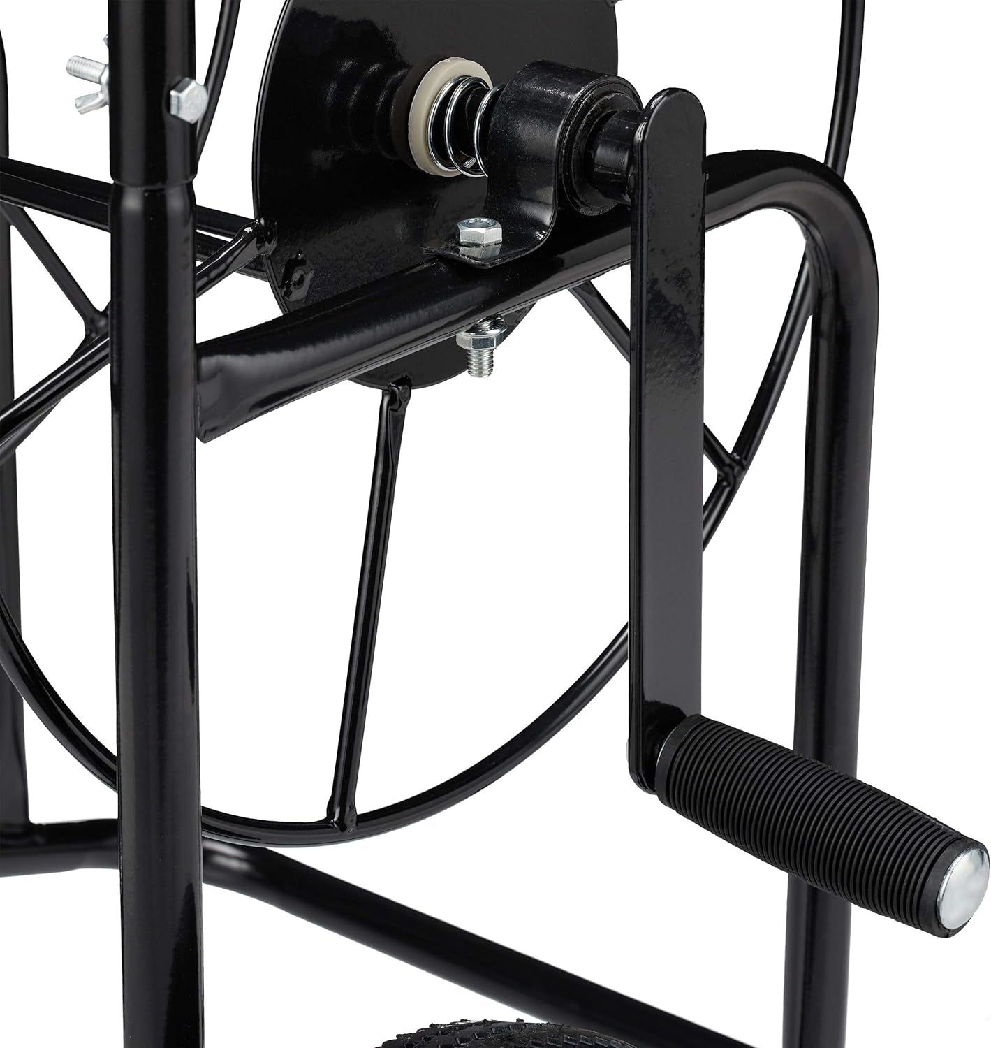 Carrello portatubo Relaxdays, avvolgitubo mobile, attacco 1/2" e 3/4", tubo fino a 80 m, 2 ruote, metallo, nero