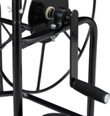 Carrello portatubo Relaxdays, avvolgitubo mobile, attacco 1/2" e 3/4", tubo fino a 80 m, 2 ruote, metallo, nero