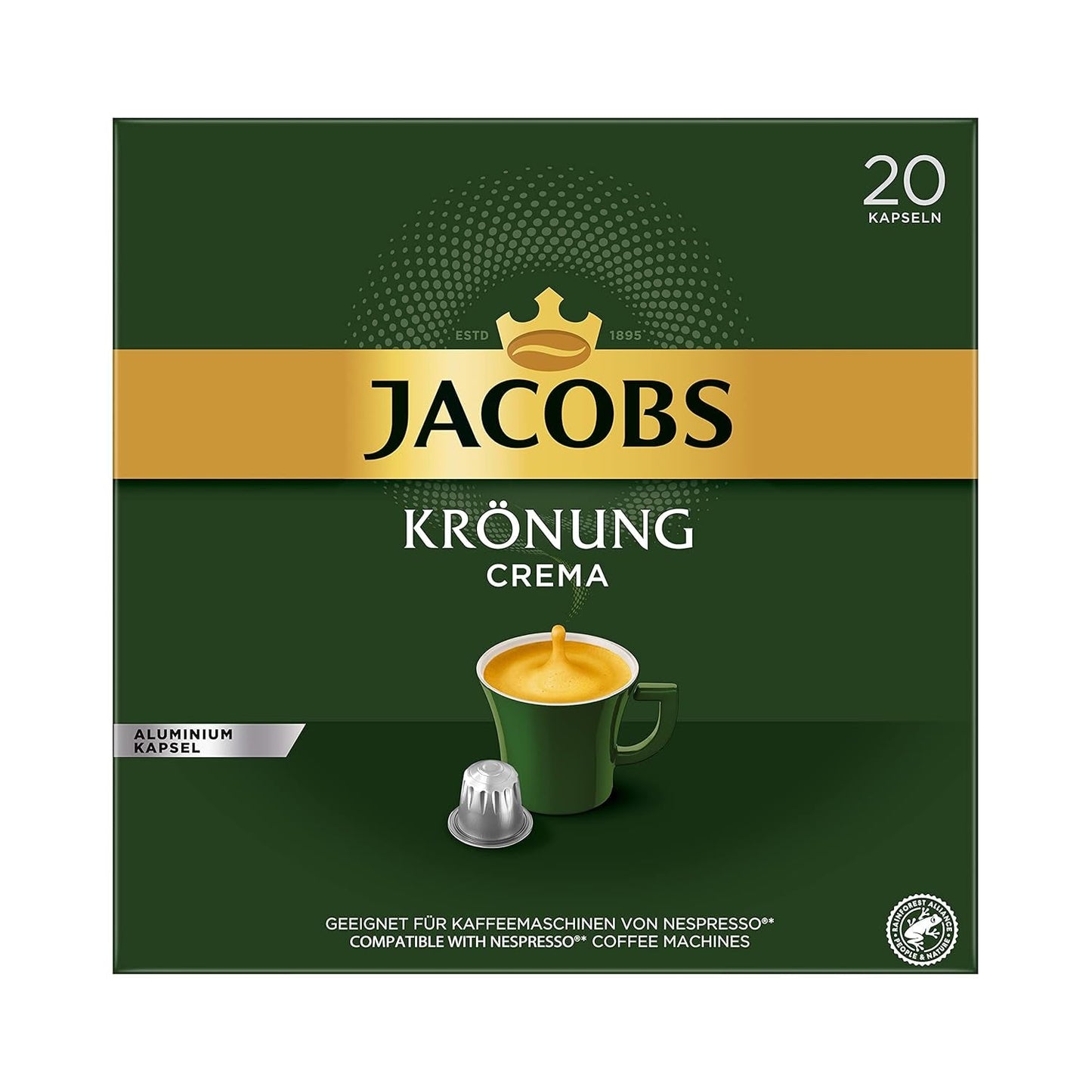 Kaffeekapseln Espresso Ristretto, Intensität 12 von 12 & Kaffeekapseln Krönung Crema, 200 Capsule compatibili Nespresso, Confezione da 10, 10 x 20 Getränke, 1040 g