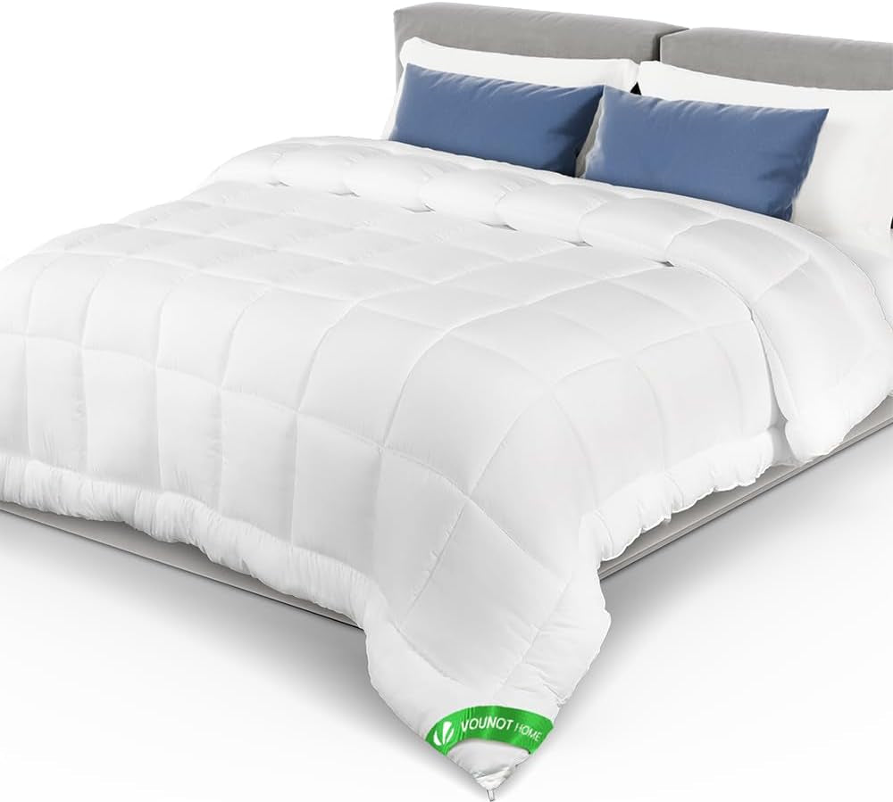 VOUNOT Piumino 155X200Cm, Set Piumini Invernali 4 Stagioni da 2 500GSM, composto da 2 piumini annodati insieme Piumino Adattabile per l'estate e l'inverno, Piumini e Trapunte Standard Oeko-Tex Naty Shop Coperta per Tutte le Stagioni 220X240Cm