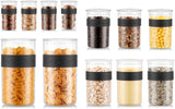 Barattoli per conservazione BODUM PRESSO, plastica, neri, 4 x 0,25 l, 3 x 0,6 l, 3 x 1 l, 2 x 2 l Scatole per conservazione alimenti Naty Shop Neri 4 x 0,25 l, 3 x 0,6 l, 3 x 1,0 l, 2 x 2,0 l