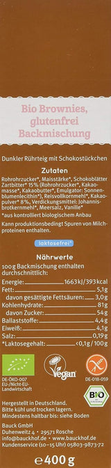 Brownies Senza Glutine, Confezione 3Er (3 X 400 G) - Bio Naty Shop