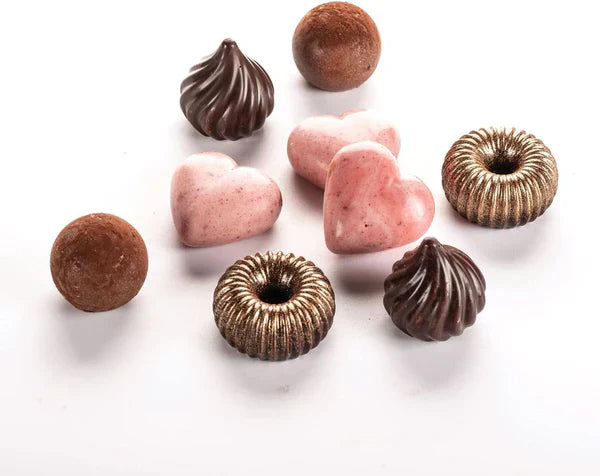 Stampo per cioccolato fiammeggiante 3D Silikomart - Forme 3D uniche con bordo interno per basi rotonde