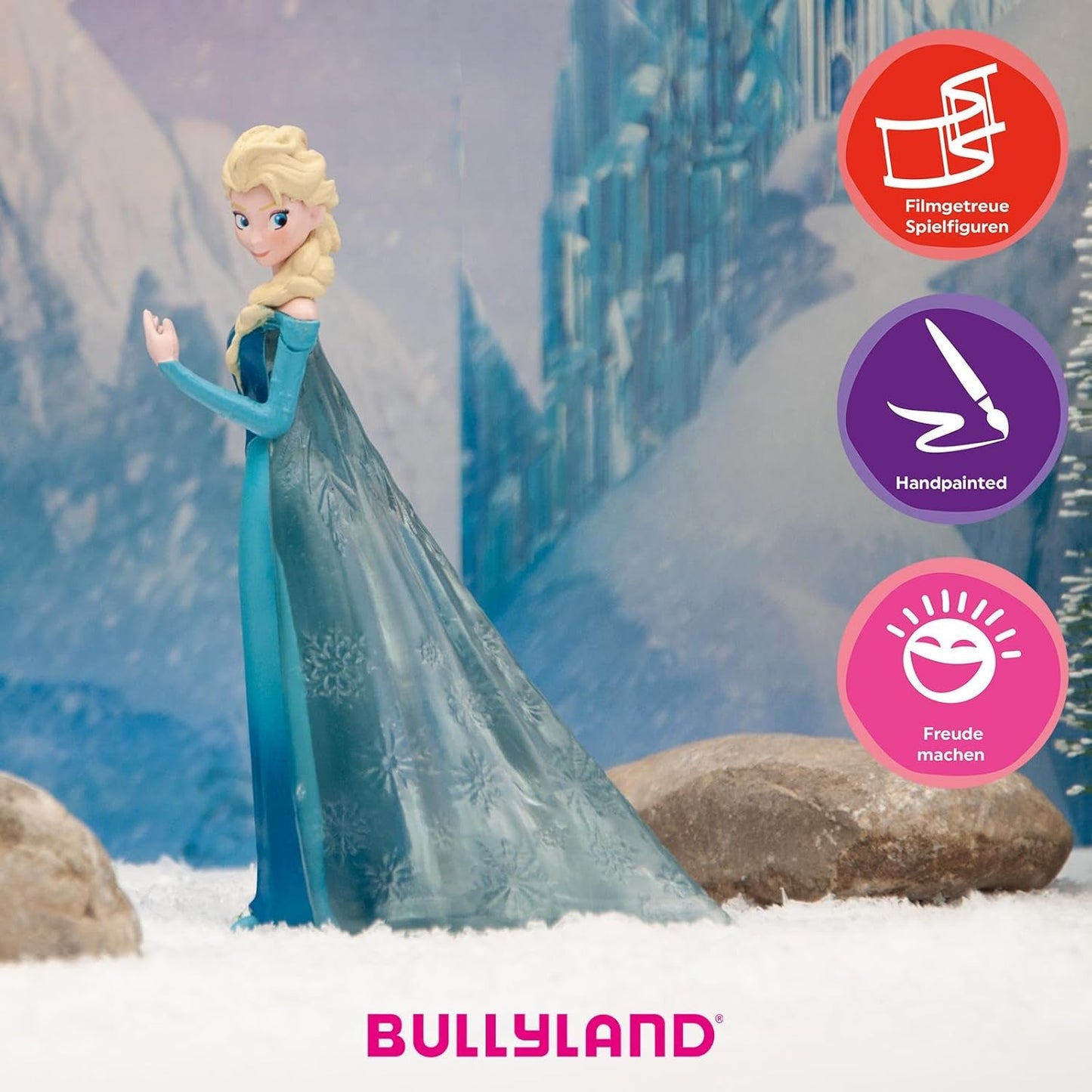 Bullyland 12961 - Statuetta Elsa di Arendelle dal film Frozen di Walt Disney, ca. 10,1 cm, molto dettagliato, ideale come piccolo regalo per bambini dai 3 anni in su