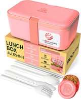 Portapranzo Umami per Adulti, Bento Box impilabile con 4 posate e scomparti, Portapranzo per adulti, Contenitore per insalata da asporto, Portapranzo da picnic/ufficio, Grigio antracite, 1500ml Naty Shop Scatole per alimenti Rosa corallo - 900 ml M - 900/1000 ml