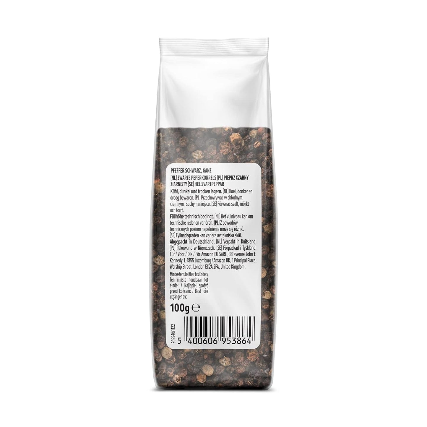 di Amazon Schwarzer Pfeffer ganz, 100g