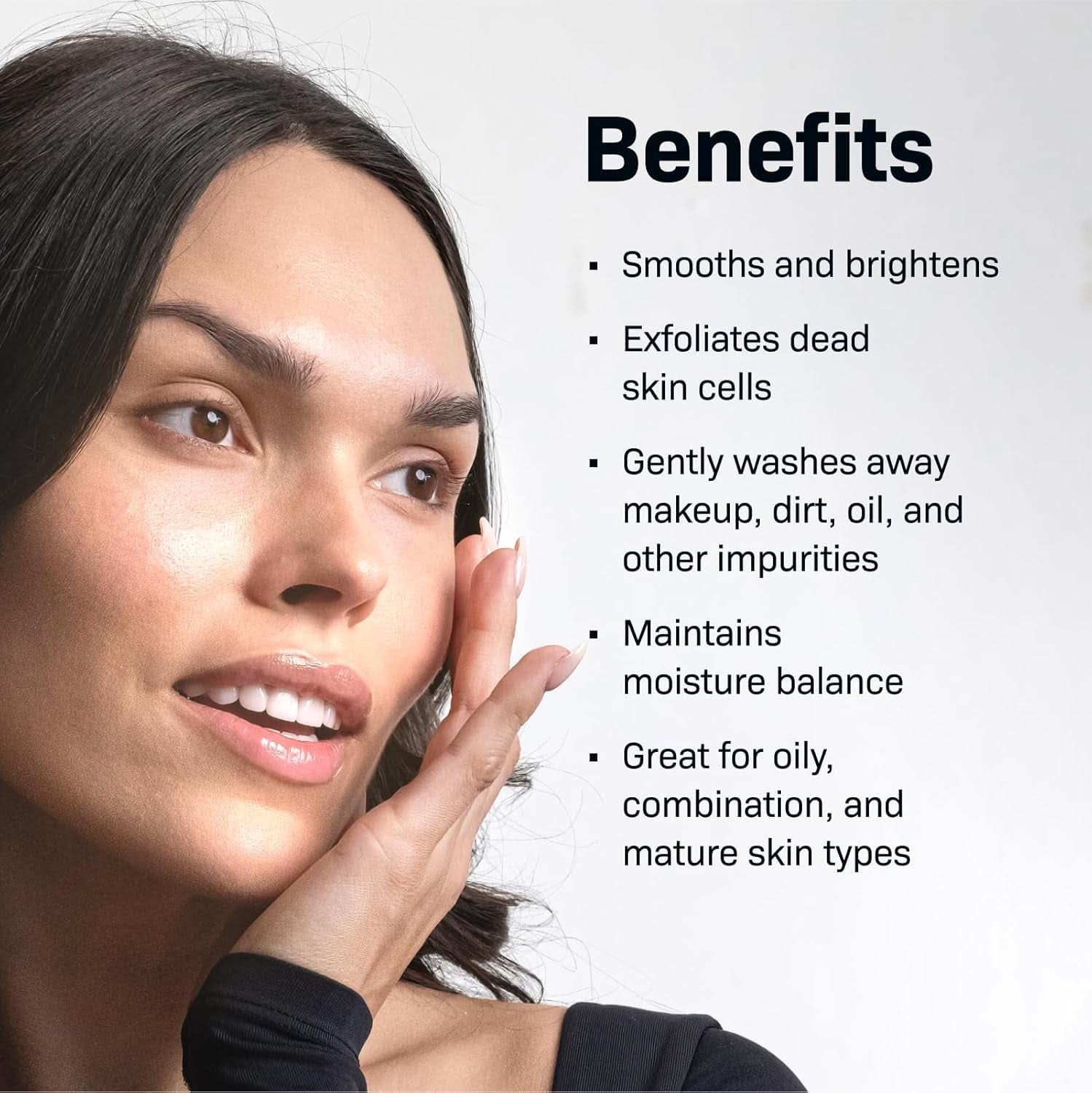 Revisione della cura della pelle, lavaggio del viso illuminante, cosmetici e bellezza Naty Shop