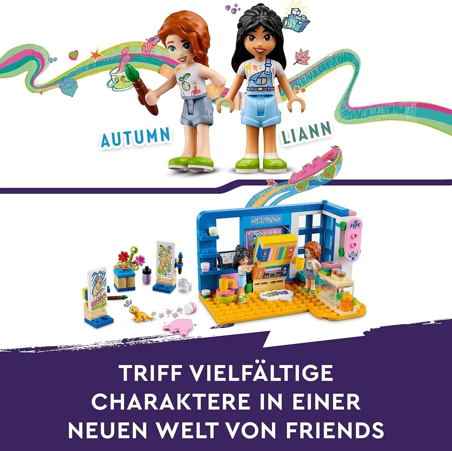 LEGO Friends 41739 La stanza di Liann, mini giocattolo a tema artistico, piccolo regalo da collezione con mini bambole di Liann, autunno e animale domestico Set di costruzione della serie 2023 Acquista dal negozio LEGO