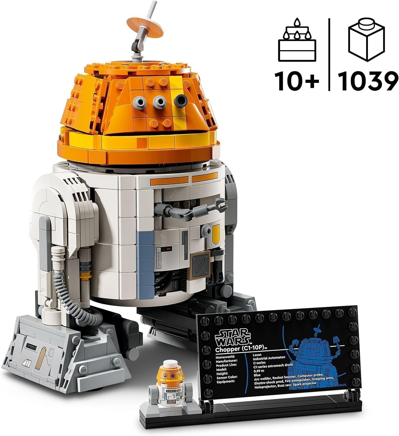LEGO Star Wars personaggio 75416 Ahsoka Astromech Droid Chopper (C1-10P) - giocattolo con testa mobile, bracci staccabili e ruota centrale - regalo per i fan di Ahsoka, ragazzi e ragazze sopra i 10 anni Set di costruzione Besuche den LEGO-Store