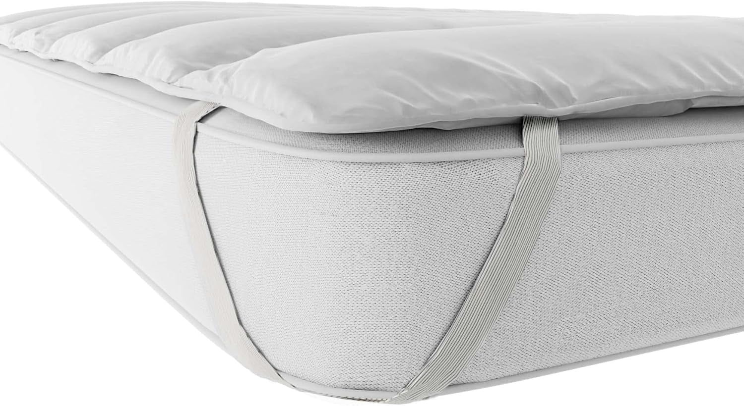 Biancheria da letto italiana Elegante Topper trapuntato, bianco, matrimoniale. Piumini e trapunte Naty Shop