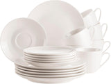 MÄSER 934105 Serie Belmira, Servizio da caffè Classico per 6, Servizio da caffè da 18 pezzi, Senza tempo, Elegante, Delicato, Porcellana, Bianco