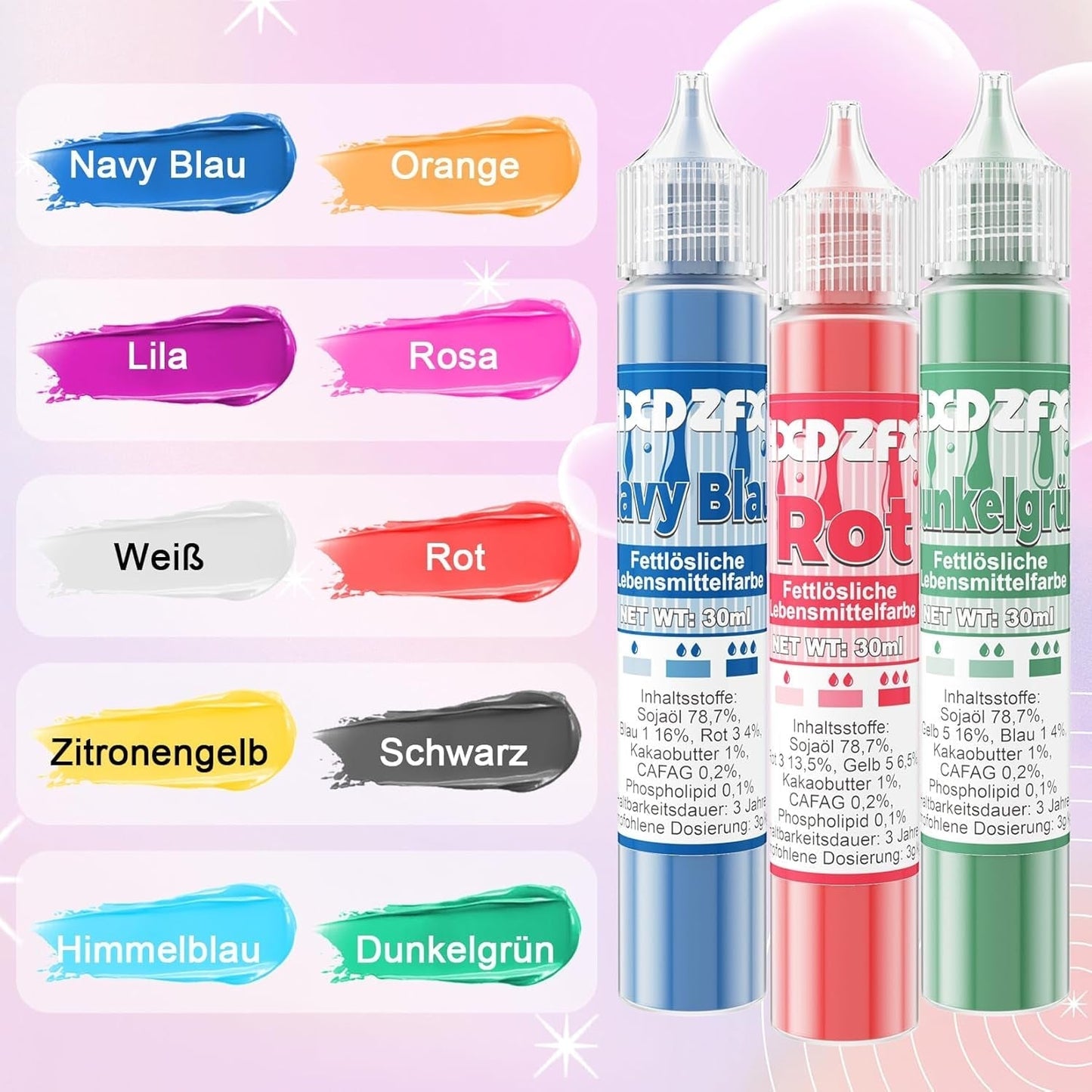 Colorante alimentare liposolubile - Colorante alimentare concentrato a base di olio da 30 ml per set di coloranti alimentari al cioccolato per decorazione di torte, fondente, crema al burro, dolci al forno, artigianato (Blu Navy)