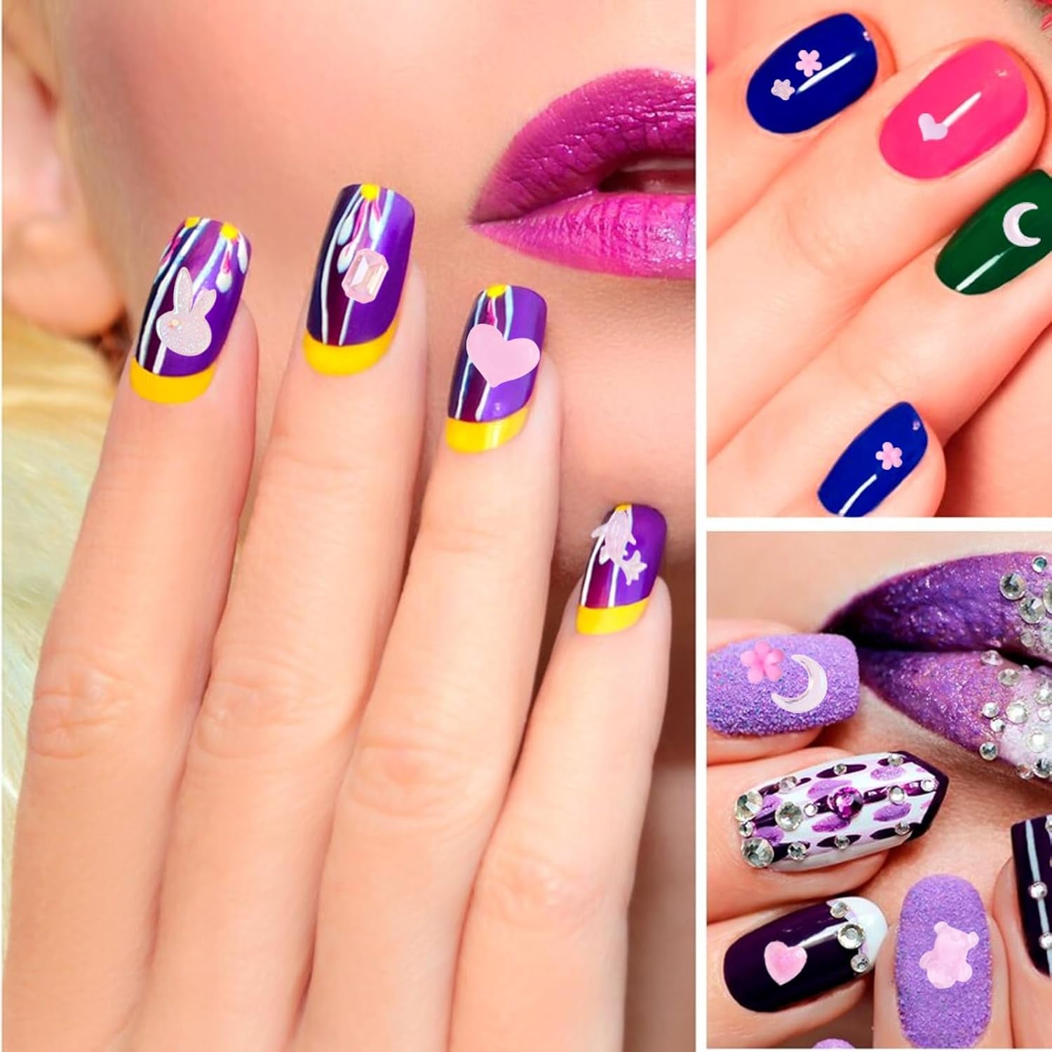 100 pz Ciondoli per unghie con fiocco Y2K 3D Resina Fiore Camelia Ciondoli per unghie Kawaii Strass Decorazioni per nail art, Modelli, Accessori artigianali fai-da-te (Rosa)