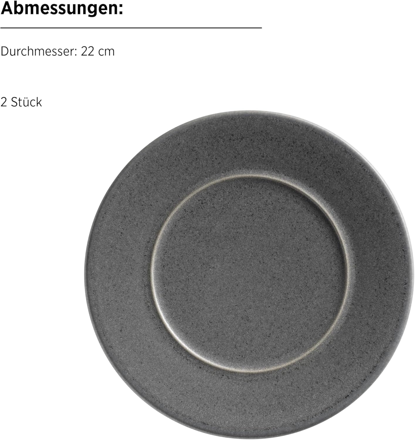 MÄSER Serie Unico, Servizio da tavola per 2, Senza tempo, Elegante, Servizio da tavola in ceramica da 8 pezzi, Gres, Antracite