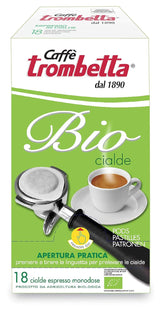 Caffè Trombetta ESE cialde per caffè, Italien Kaffee, Richhaltiges Aroma und samtiger Gesmack Biologisch - 1 Packungen zu je 18 Kaffeepads