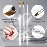 Sularpek 8 Stück Nagel Pinsel Set, Pinsel per Gelnägel, Nageldesign Pinsel, Nail Art Dotting Tools, Nailart Pinsel per Gel Acryl Nägel Nailart