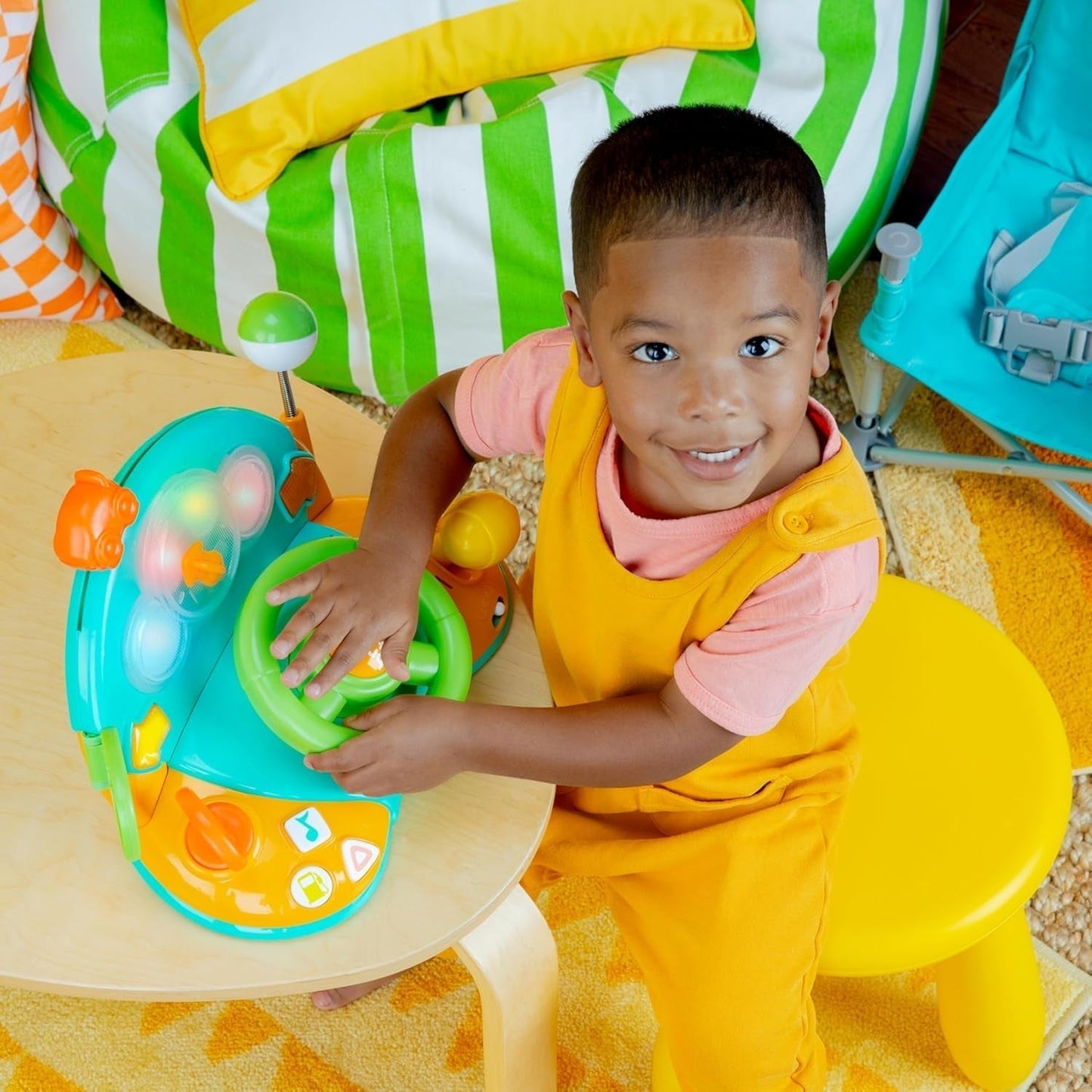 Bright Starts, volante giocattolo, conducente luci e colori, con musica, rumori dell'auto, indicatori, leva del cambio e altro ancora Bebe Naty Shop Toys