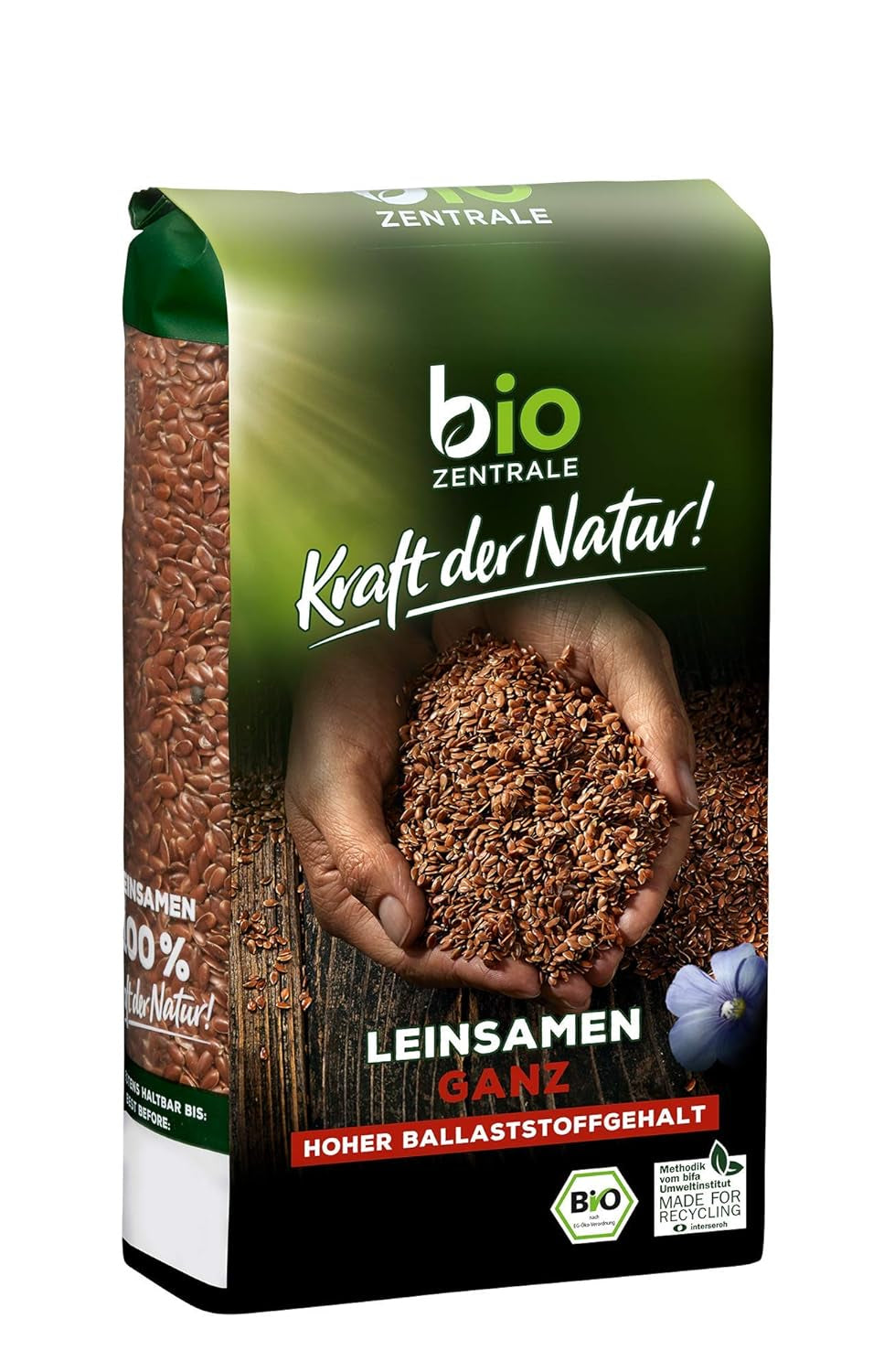 Semi di lino interi Biocentral | 7 semi di lino biologici da 400 g | Ideale per yogurt, muesli e pane | Alternativa allo psillio, ai semi di canapa e ai semi di chia