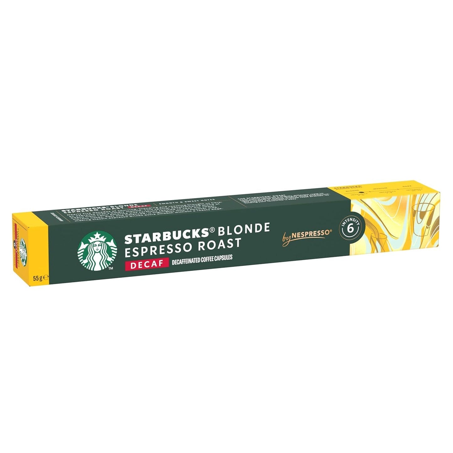 STARBUCKS Blonde Espresso Roast Entkoffeiniert di Nespresso, Helle Röstung, Kaffeekapseln 6 x 10 (60 Kapseln)