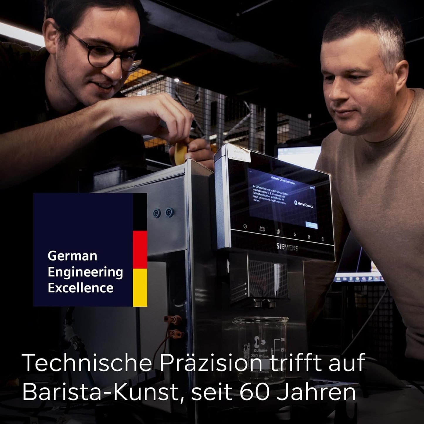 Macchina per caffè espresso automatica Siemens EQ900, ampio schermo a colori TFT, 2 contenitori di chicchi, 36 bevande calde e fredde, caffè freddo, super silenziosa, funzione due tazze, controllo app, acciaio inossidabile, TQ907D03