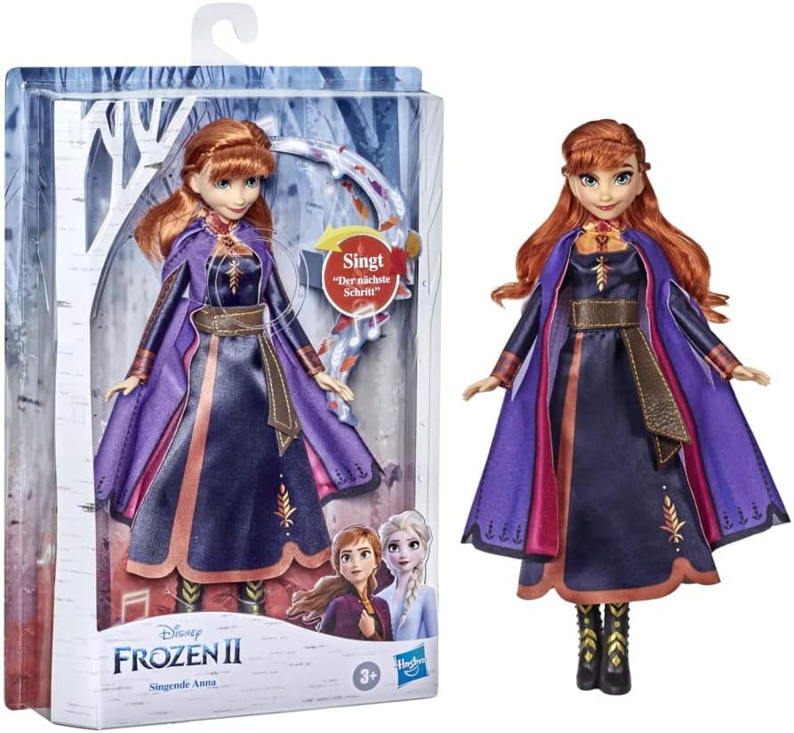 Disney Frozen 2 Frozen Anna Music, bambola cantante in vestito viola, giocattolo da 3 anni in su, 57237830, multicolore
