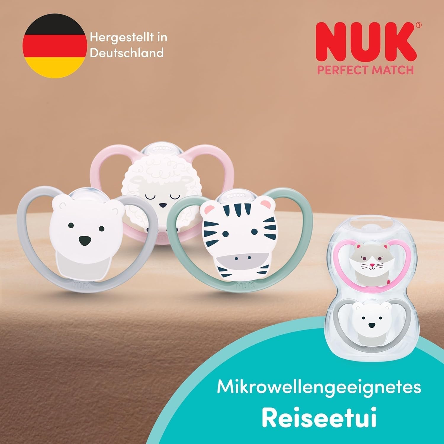 Ciucci NUK Perfect Match per neonati | 6-18 mesi | Ciucci ortodontici che favoriscono la circolazione dell'aria e prevengono le eruzioni cutanee causate dalla saliva | 95% di accettazione da parte dei bambini** | Disney Winnie the Pooh | Confezione da 2