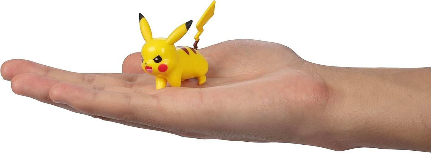 Pronti per la battaglia Pokémon! Set di personaggi da 6 pezzi - Ash da 11,4 cm e Pikachu che lancia, Charmander da 5,1 cm, Rowlet, Piplup, Zorua - Licenza ufficiale - Regalo di Pasqua per bambini, ragazzi e ragazze Action Figure Naty Shop