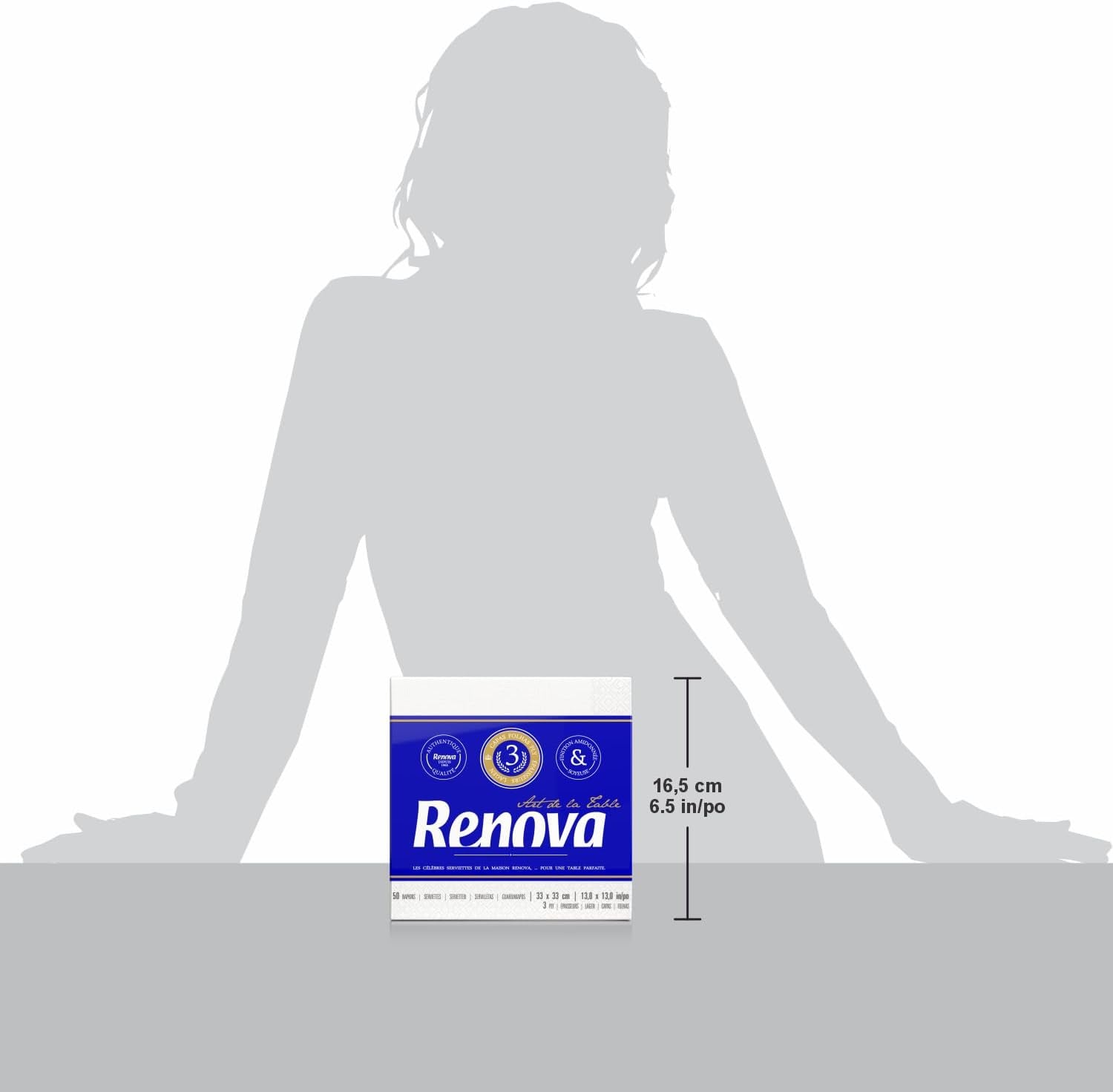 Tovaglioli di carta Renova, decorazioni da tavola, 50 tovaglioli Premium, 3 veli