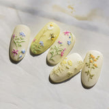 JMEOWIO 3D Nagelsticker Blumen Nail Art Sticker Selbstklebend Nagelaufkleber 5D Stereoscopico Frühling Sommer Blumen Dekoration Nageldesign Zubehör 1 Blatt