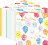 Tovaglioli di carta da tavola con faccina sorridente di buon compleanno di alta qualità Tovaglioli con palloncini per catering per feste Tovaglioli usa e getta ecologici compostabili durevoli riciclabili