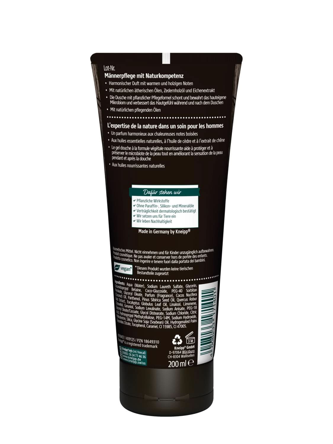 Kneipp MEN 2 in 1 Doccia Potente, Gel doccia e shampoo, 200 ml Doccia e bagno Naty Shop