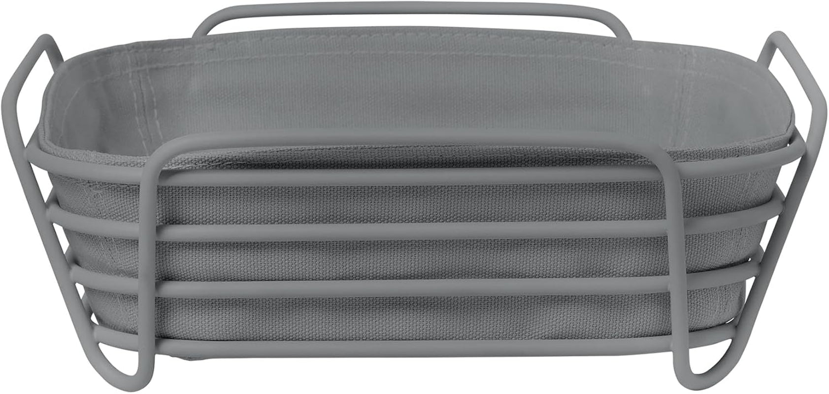 Blomus -DELARA- cestino per il pane taglia L, quadrato, borsa in tessuto rimovibile, design elegante, 26 x 26 cm, colore Moonbeam (64075) Scatole per alimenti Naty Shop Pelle di squalo Taglia unica