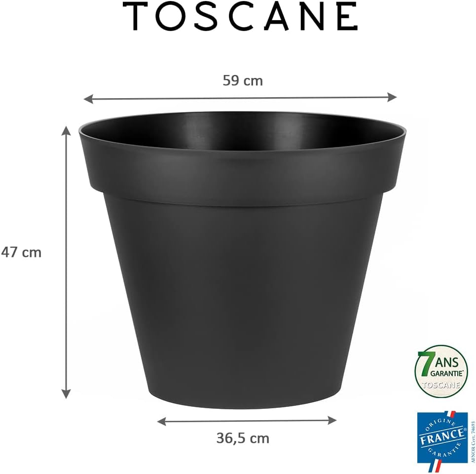 PLASTICA? Vaso da fiori in plastica, 76 litri, colori vivaci, Zen, larghezza 60 cm x altezza 47 cm