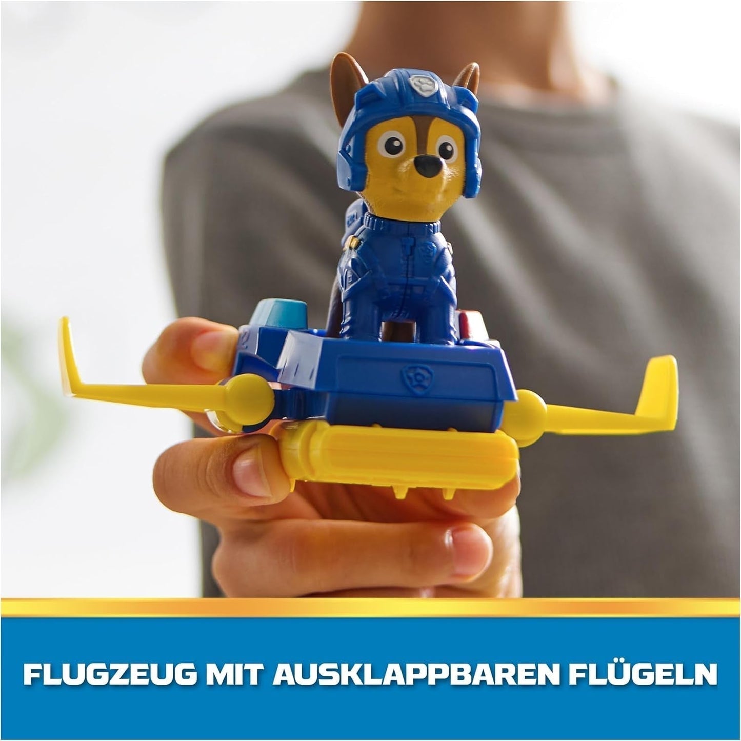 PAW PATROL Chase Action Pup Mini Rescue Airplane Playset con Ali Pieghevoli Giocattolo per Bambini 3 Anni Action Figure Naty Shop