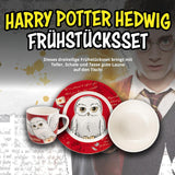 Set stoviglie Harry Potter 3 pezzi, rosso, set colazione in porcellana con piatto Ø 19 cm, tazza 220 ml e ciotola 330 ml, set stoviglie