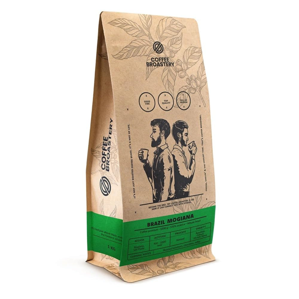 Set di caffè in grani 2x1kg 2000g | Brasile Mogiana | Brasile Cerrado | Brasile | Caffè speciale | Appena fritto