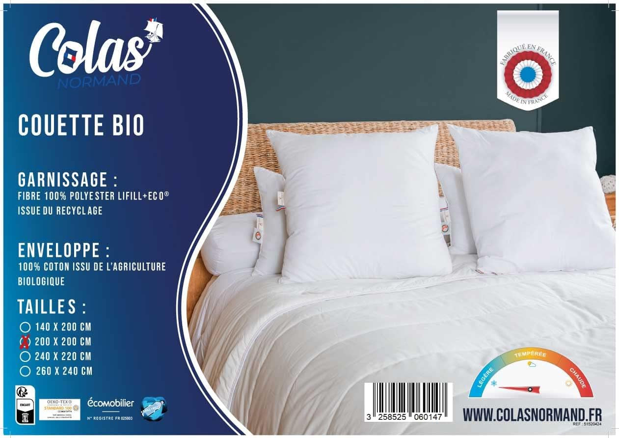 COLA NORMANNA | Trapunta leggera, 200 X 200 cm, cotone biologico, imbottitura riciclata Trapunte e trapunte Naty Shop