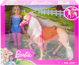 Bambola Barbie e cavallo giocattolo, accessori per l'equitazione, include 1 bambola e 1 cavallo, adatto come regalo per bambini dai 3 anni in su, FXH13