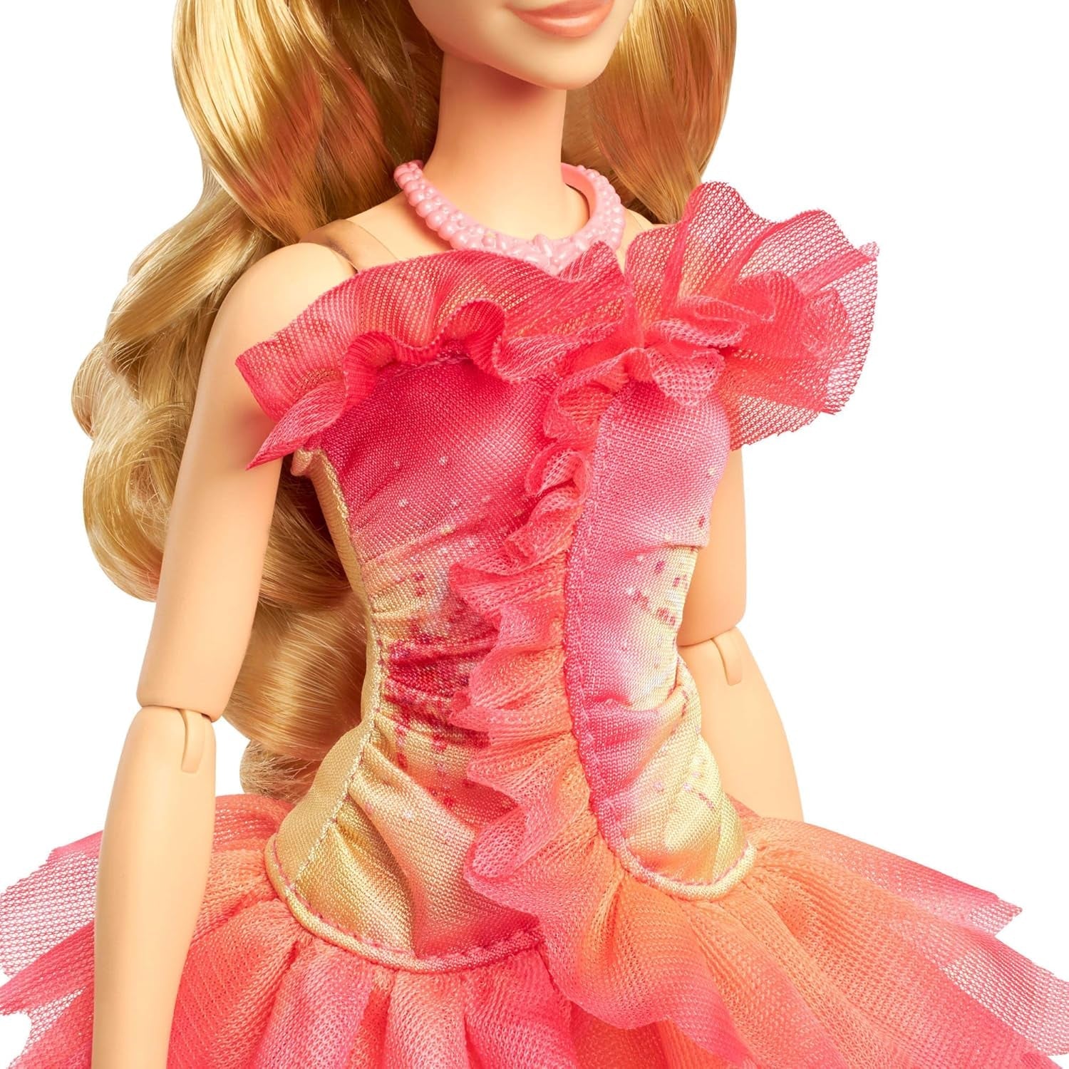 Mattel Wicked Glinda bambola alla moda e accessori con capelli biondi, varie pose possibili e abito da ballo staccabile, HXT63