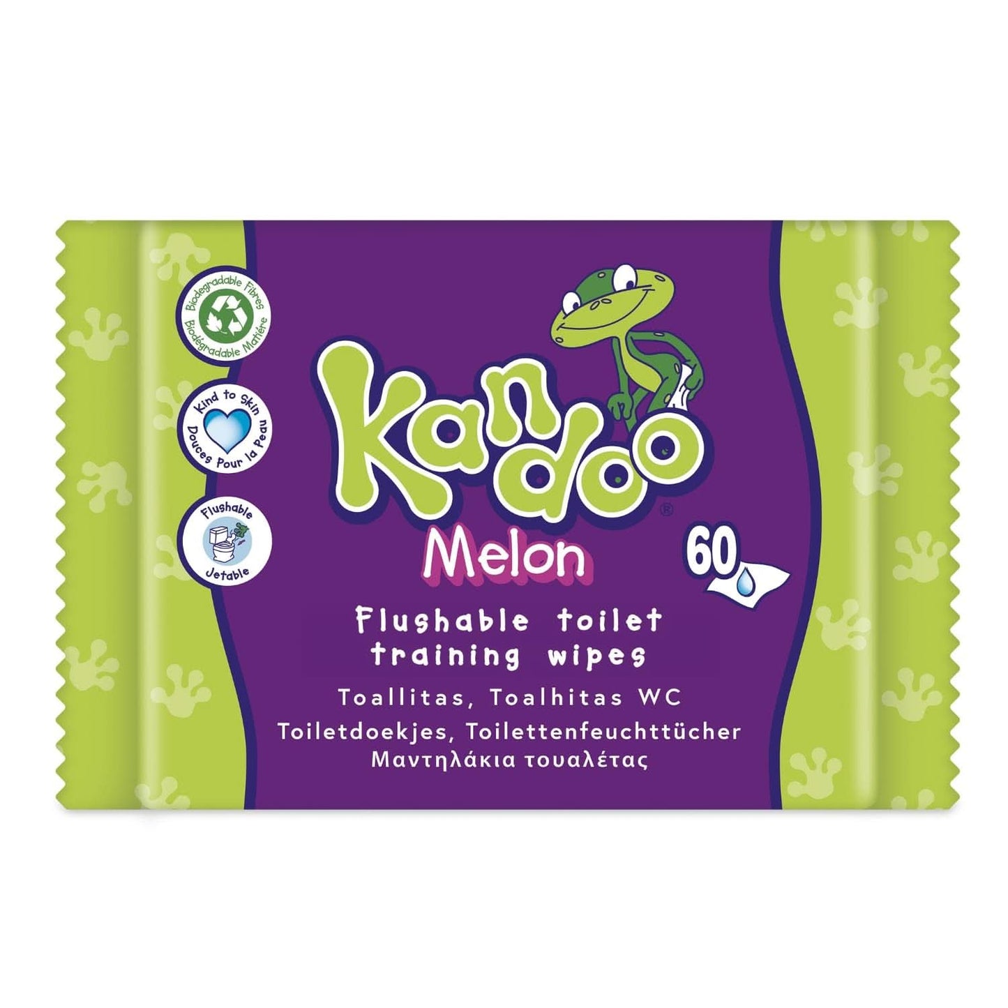 Melon Feuchttücher - Spülbar - Aus 95% Wasser - Parfümfrei - Plastikfrei - Dermatologisch Getestet - Feuchtes Toilettenpapier Aus 100% Pflanzlichem Cellulosematerial - 60 Tücher Naty Shop 60 Stück (12Er Pack) Melone