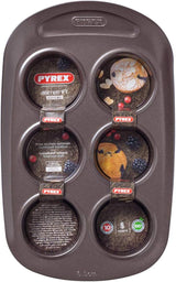 Pyrex BANDEJA 6 MAGDALENAS ASYMETRIA PX Muffinförmchen, Metall, Bunt, 6 Magdalena Stampi e teglie Naty Shop