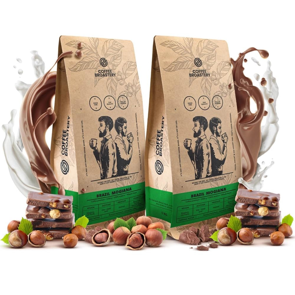 Set di caffè in grani 2x1kg 2000g | Brasile Mogiana | Caffè brasiliano | Caffè speciale | Appena fritto | Torrefazione artigianale del caffè